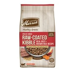 Merrick Healthy Grains Freeze Dried Raw Coated Kibble Dry Dog Food Real Beef And Brown Rice Recipe - 10 Lb Bag