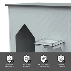 PALRAM Pets Archie Modern Indoor Dog House With Dog Food Storage Cabinet Organizer, Integrated Large Pet Feeder Station, Pet House Ferniture, Gray -Dog Supplies Store 41hQDCLrpeL