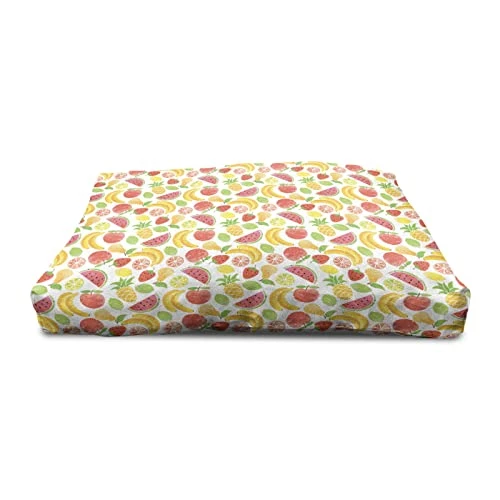 Lunarable Watermelon Wooden Pet House, Hawaiian Food Pattern With Pineapple Strawberry Lemons And Bananas Grunge Effect, Outdoor & Indoor Portable Dog Kennel With Pillow And Cover, Large, Multicolor 3 Lunarable Watermelon Wooden Pet House, Hawaiian Food Pattern With Pineapple Strawberry Lemons And Bananas Grunge Effect, Outdoor & Indoor Portable Dog Kennel With Pillow And Cover, Large, Multicolor - Image 3
