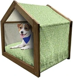 Ambesonne Yellow And White Wooden Pet House, Pineapples Tropical Climate Fruits Ripe Juicy Food, Indoor & Outdoor Portable Dog Kennel With Pillow And Cover, Small, Earth Yellow Green White -Dog Supplies Store 41izeUrlZ3L. AC