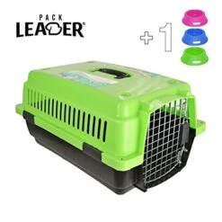 PACK LEADER | Rigid Carrier For Small Dogs And Cats | Safe Metal Grid | Includes Food Dish | Heavy Duty Design For Safe Travel | Size 57 X 39 X 31 Cm | Assorted Colour -Dog Supplies Store 41jDAgOTaiL