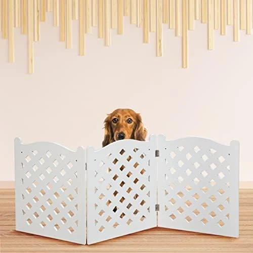 Bundaloo Freestanding Dog Gate With Door Expandable Decorative Wooden Fence For Small To Medium Pet Dogs, Barrier For Stairs, Doorways, & Hallways (Black Diamond) 10 Bundaloo Freestanding Dog Gate With Door Expandable Decorative Wooden Fence For Small To Medium Pet Dogs, Barrier For Stairs, Doorways, & Hallways (Black Diamond) - Image 10