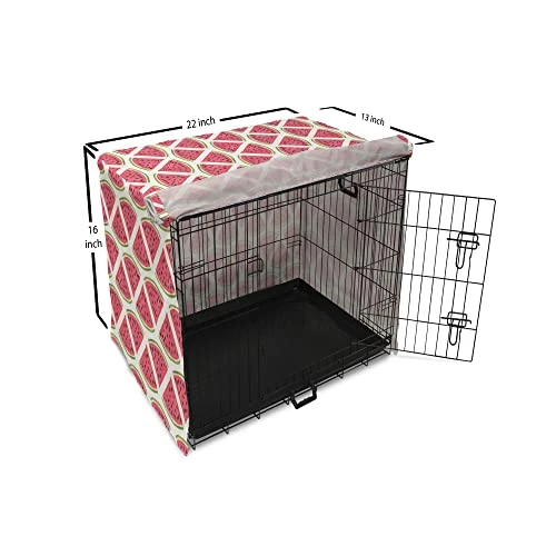 Ambesonne Watermelon Dog Crate Cover, Exotic Fruit Pattern Simplistic Vegetarian Food, Easy To Use Pet Kennel Cover For Small Dogs Puppies Kittens, 22 Inch, Coral Green 6 Ambesonne Watermelon Dog Crate Cover, Exotic Fruit Pattern Simplistic Vegetarian Food, Easy To Use Pet Kennel Cover For Small Dogs Puppies Kittens, 22 Inch, Coral Green - Image 6