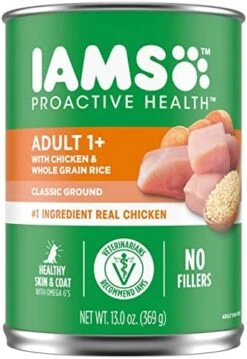 IAMS PROACTIVE HEALTH Adult Wet Dog Food Classic Ground With Chicken And Whole Grain Rice, 12-Pack Of 13 Oz. Cans -Dog Supplies Store 41lMJqWfDML. AC