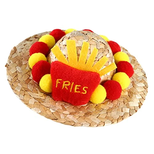 PATKAW 5pcs Cat Dog Straw Hat Mexican Outfit Mexico Hat Summer Outfits French Fry Costume Pet Headgear Cat Cap Decorative Dog Hat Pet Straw Hat Pet Costume Supplies To Weave Small Animals 3 PATKAW 5pcs Cat Dog Straw Hat Mexican Outfit Mexico Hat Summer Outfits French Fry Costume Pet Headgear Cat Cap Decorative Dog Hat Pet Straw Hat Pet Costume Supplies To Weave Small Animals - Image 3