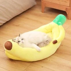 SENERY Soft Pet Bed Sofa Cover Blanket Banana Shape Cat House Basket Warm Puppy Kennel Small Dog Cute Lounger -Dog Supplies Store 41n2gpZmrtL