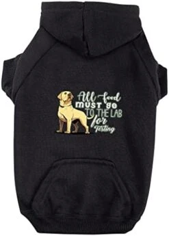 GENERIC All Food Must Go To The Lab For Testing Dog Hoodie With Pocket - Funny Quote Dog Coat - Cool Design Dog Clothing - Black, 2XL -Dog Supplies Store 41oyRe7qUpL. AC 1