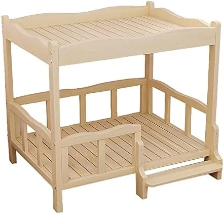 ANTWAX Pet Bed Double-Layer Dog Bed Pet Cot Elevated Dog Bed Without Mattress Wood Frame Kennel With Guardrail &Stairs Suitable For Cats And Small Dogs Dog Kennel 7 ANTWAX Pet Bed Double-Layer Dog Bed Pet Cot Elevated Dog Bed Without Mattress Wood Frame Kennel With Guardrail &Stairs Suitable For Cats And Small Dogs Dog Kennel - Image 7