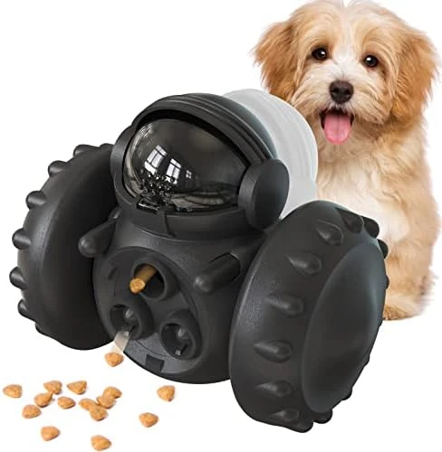 Dog Puzzle Toys, Interactive Treat Toy Food Dispenser, JOSMAX Robot Wheel Slow Feeder Toys For Smart Dogs To Keep Them Busy, Enrichment Toys For IQ Training Mind Improvement - Black 7 Dog Puzzle Toys, Interactive Treat Toy Food Dispenser, JOSMAX Robot Wheel Slow Feeder Toys For Smart Dogs To Keep Them Busy, Enrichment Toys For IQ Training Mind Improvement - Black - Image 7