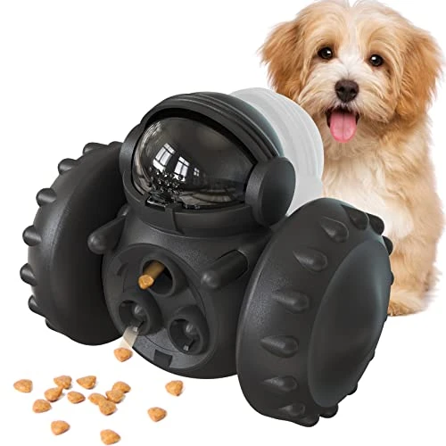 Dog Puzzle Toys, Interactive Treat Toy Food Dispenser, JOSMAX Robot Wheel Slow Feeder Toys For Smart Dogs To Keep Them Busy, Enrichment Toys For IQ Training Mind Improvement - Black 1 Dog Puzzle Toys, Interactive Treat Toy Food Dispenser, JOSMAX Robot Wheel Slow Feeder Toys For Smart Dogs To Keep Them Busy, Enrichment Toys For IQ Training Mind Improvement - Black