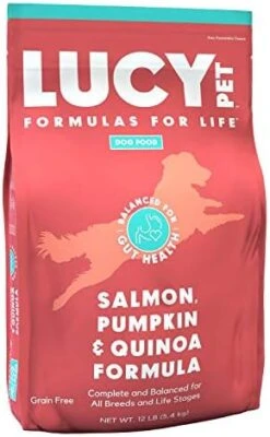 Lucy Pet Products Formulas For Life - Sensitive Stomach & Skin Dry Dog Food, All Breeds & Life Stages - Salmon, Pumpkin, & Quinoa, 12 Lb -Dog Supplies Store 41pUbUoC34L. AC