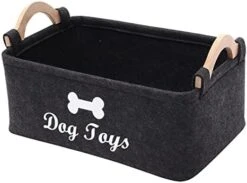 Morezi Felt Pet Toy Box And Dog Toy Box Storage Basket Chest Organizer - Perfect For Organizing Pet Toys, Blankets, Leashes And Food - Dog Toy - Dark Grey -Dog Supplies Store 41qf0Md0Y2L. AC
