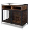 Karl Home Wooden Medium/Small Furniture Style Dog Crates With Storage And Anti-chew Features, Decorative Modern Double Doors Dog Kennel Indoor Use For Living Room, 38.6" L×23.6" W×31.5" H