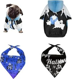 DDFS Grey French Bulldog Costume Cute Dog Costume With 2 Halloween Pet Bandana, Small Dog Shirts Pet Cold Weather Coat Puppy Hoodies Doggy Apparel Cat Pullover Soft Dogs Outfit Print Food On The Table -Dog Supplies Store 41rFNQwFUuL. AC