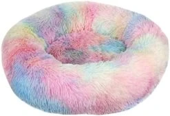 UNOVAP Pet Mat Donut Furry Pet Bed Round Mat Small Medium-Sized Animals Sleep With The Mat (Color : Apricot, Size : S 40CM) -Dog Supplies Store 41rKL4XNfIL. AC