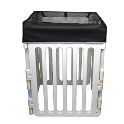 SAZAO Dog Playpen Cover, Dog Playpen Sunshade Cover, Mesh Dog Playpen Top Cover, Fits 35.8 Inches 4 Panels Playpen (Color : Black) -Dog Supplies Store 41ruE1u1R4L