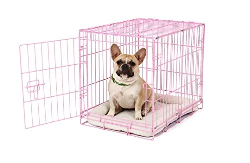 Carlson Pink Secure And Compact Single Door Metal Dog Crate, Small 1 Carlson Pink Secure And Compact Single Door Metal Dog Crate, Small