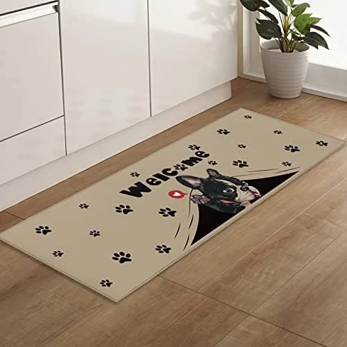 Savannan Runner Rugs And Mats,7871 Pcs Welcome Bulldog Cute Black Dog Pet Footprint Animal Brown Non Slid,Absorbent Kitchen Rug,Rubber Dots Backing Indoor Door Mat,Standing Mat 19.7x47.2 Inch 13 Savannan Runner Rugs And Mats,7871 Pcs Welcome Bulldog Cute Black Dog Pet Footprint Animal Brown Non Slid,Absorbent Kitchen Rug,Rubber Dots Backing Indoor Door Mat,Standing Mat 19.7x47.2 Inch - Image 13