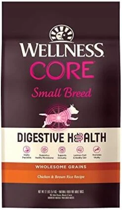 Wellness CORE Digestive Health Dry Dog Food With Wholesome Grains, Highly Digestible, For Dogs With Sensitive Stomachs, Made In USA With Real Chicken (Adult, 4-Pound Bag) -Dog Supplies Store 41sj5Cb YUL. AC