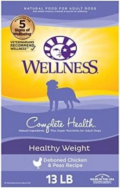 Wellness Complete Health Dry Dog Food With Grains, Natural Ingredients, Made In USA With Real Meat, All Breeds, For Adult Dogs (Chicken & Oatmeal, 15-Pound Bag) -Dog Supplies Store 41syZaPndDL. AC
