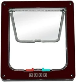 4 Ways Lockable Dog Cat Kitten Door Security Flap Door Small Animal Puppy Kitten Gate Pet Supplies Brown White -Dog Supplies Store 41t0xA52bpL. AC