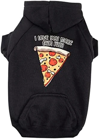 GENERIC I Love You More Than Pizza Dog Hoodie With Pocket - Cute Design Dog Coat - Funny Food Dog Clothing - Gray, 2XL 14 GENERIC I Love You More Than Pizza Dog Hoodie With Pocket - Cute Design Dog Coat - Funny Food Dog Clothing - Gray, 2XL - Image 14