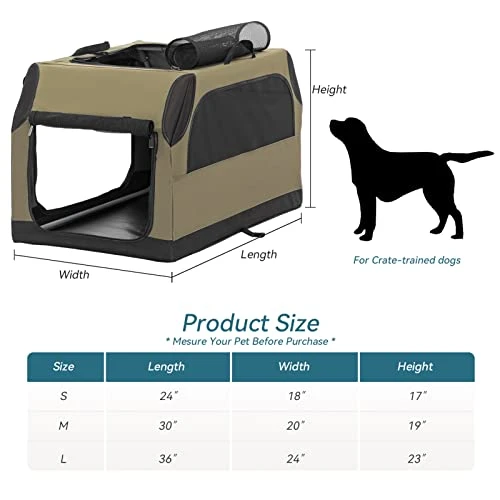 Petsfit Soft Dog Crate With Tilt Angle, 36" L X 24" W X 23" H Fit For Car Seats And Trunks, Multiple Carrying Options, Ideal For Dog Travel 4 Petsfit Soft Dog Crate With Tilt Angle, 36" L X 24" W X 23" H Fit For Car Seats And Trunks, Multiple Carrying Options, Ideal For Dog Travel - Image 4
