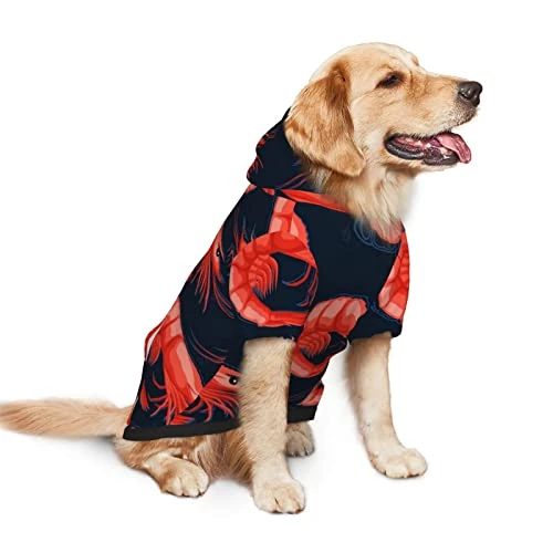 Shrimp Pattern Sea Food Pet Dog Costume Large Pets Wear Hoodies Winter Small Medium Cats Cloth Sweatshirts Jacket Pullover 2 Shrimp Pattern Sea Food Pet Dog Costume Large Pets Wear Hoodies Winter Small Medium Cats Cloth Sweatshirts Jacket Pullover - Image 2