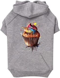 GENERIC Cupcake Dog Hoodie With Pocket - Food Dog Coat - Printed Dog Clothing - Gray, L 23 GENERIC Cupcake Dog Hoodie With Pocket - Food Dog Coat - Printed Dog Clothing - Gray, L -Dog Supplies Store 41y0bPbIf L. AC 1