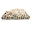 Ambesonne Food Pet Bed, Colorful Sketch Of Glazed Donuts In Sprinkles And Hot Drink Cups Pattern, Chew Resistant Pad For Dogs And Cats Cushion With Removable Cover, 24" X 39", Eggshell And Multicolor