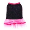 Clothing Small Dog Teddy Elegant Crown Lace Dog Skirt-FamilyFamily (XS,Stars - Black)