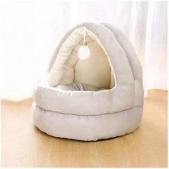 YangYan Removable Cat Bed House Kennel Nest Pet Nest Sofa With Ball Toys Dog Kennel Sofa House Cushion Cat Pet Products Kitten Bed (Color : Dark Blue, Size : M) -Dog Supplies Store 41zyfmTNI5L. AC 1