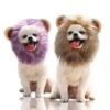 Cat And Dog Hat Lion Transformation Hood Shiba Inu Corgi Teddy Bichon Pet Adjustable Velcro Hat Pet Accessories (Small, Purple)