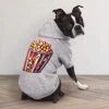 GENERIC Popcorn Dog Hoodie With Pocket - Food Print Dog Coat - Colorful Dog Clothing - Black, L