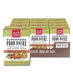 The Honest Kitchen Dogs Superfood POUR OVERS Lamb& Beef Stew Pack Of 12, Pumpkin, 5.5 Ounces