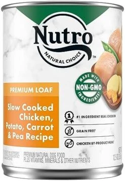 NUTRO PREMIUM LOAF Adult Natural Grain Free Wet Dog Food Slow Cooked Chicken, Potato, Carrot & Pea Recipe, 12.5 Oz. Cans (Pack Of 12) -Dog Supplies Store 512oTXL10oL. AC
