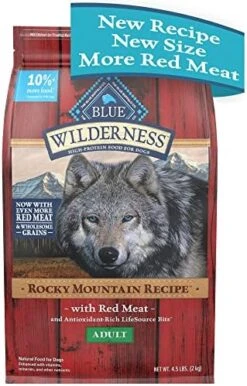 Blue Buffalo Wilderness Rocky Mountain Recipe High Protein Natural Adult Dry Dog Food, Red Meat With Grain 4.5 Lb Bag 22 Blue Buffalo Wilderness Rocky Mountain Recipe High Protein Natural Adult Dry Dog Food, Red Meat With Grain 4.5 Lb Bag -Dog Supplies Store 51314akq0lL. AC