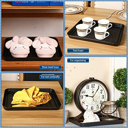 6 Pack Black Shoe Tray For Entryway Indoor Pet Food Mat Tray 14 X 11 Inch Boot Drying Mat W/Lip Dirt Rug Dog Water Mat Multi Purpose Tray For Boots Shoes Pets Garden Indoor Outdoor Floor Protection 5 6 Pack Black Shoe Tray For Entryway Indoor Pet Food Mat Tray 14 X 11 Inch Boot Drying Mat W/Lip Dirt Rug Dog Water Mat Multi Purpose Tray For Boots Shoes Pets Garden Indoor Outdoor Floor Protection - Image 5