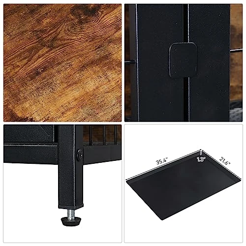 Dog Crate Furniture, End Table, Modern Dog Kennel For Medium Dogs Indoor Up To 70 Lb, Dog Kennels With 3 Doors Indoor, Decorative Mesh Pet Crate End Table Rustic Brown 3 Dog Crate Furniture, End Table, Modern Dog Kennel For Medium Dogs Indoor Up To 70 Lb, Dog Kennels With 3 Doors Indoor, Decorative Mesh Pet Crate End Table Rustic Brown - Image 3