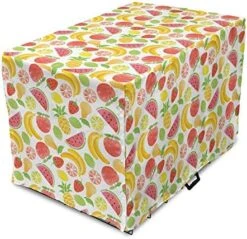 Lunarable Watermelon Dog Crate Cover, Hawaiian Food Pattern With Pineapple Strawberry Lemons And Bananas Grunge Effect, Easy To Use Pet Kennel Cover For Small Dogs Puppies Kittens, 18 Inch, Multicolor -Dog Supplies Store 514P9B9pqQL. AC 11