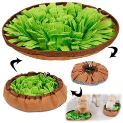 AWOOF Pet Snuffle Mat For Dogs, Interactive Feed Game For Boredom, Encourages Natural Foraging Skills For Cats Dogs Bowl Travel Use, Dog Treat Dispenser Indoor Outdoor Stress Relief