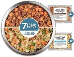 JustFoodForDogs Frozen Fresh Human Grade Dog Food, Fresh Starter Pack, (5.5 Oz - 9 Pack) 22 JustFoodForDogs Frozen Fresh Human Grade Dog Food, Fresh Starter Pack, (5.5 Oz - 9 Pack) -Dog Supplies Store 516iDoE6M6L. AC