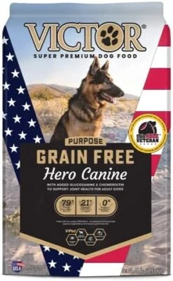 Victor Super Premium Dog Food – Purpose - Grain Free Hero Canine – Premium Gluten Free Dog Food For Active Adult Dogs – High Protein With Glucosamine And Chondroitin For Hip And Joint Health, 30lbs -Dog Supplies Store 5177sjdwKLL. AC