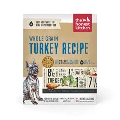 The Honest Kitchen Human Grade Dehydrated Whole Grain Dog Food – Complete Meal Or Dog Food Topper – Turkey 7 Lb (Makes 28 Lbs)