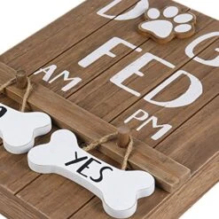 Hanna Roberts Decorative Dog Meal Scheduler, Morning And Afternoon With Reversible Yes Or No Bone For Mudroom, Entry Way, Dog Room, Dogs Fed, 9.5" X 2" X 12" -Dog Supplies Store 517OGvjm1OL