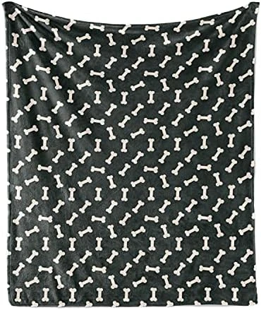 Lunarable Dog Bone Throw Blanket, Simplistic Doodle Dog Food Bone Background Canine Animal Care Theme, Flannel Fleece Accent Piece Soft Couch Cover For Adults, 60" X 80", Ivory And Charcoal Grey 8 Lunarable Dog Bone Throw Blanket, Simplistic Doodle Dog Food Bone Background Canine Animal Care Theme, Flannel Fleece Accent Piece Soft Couch Cover For Adults, 60" X 80", Ivory And Charcoal Grey - Image 8