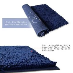 Cosyroom Microfiber Dog Rug Door Mat For Dirty Dog Chenille Mud Absorbent Dog Area Rugs Machine Washable Dry Navy Blue 26 X 36 Inch -Dog Supplies Store 518AfyZ5LJL