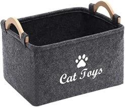 Morezi Felt Pet Toy Box And Dog Toy Box Storage Basket Chest Organizer - Perfect For Organizing Pet Toys, Blankets, Leashes And Food - Dog Toy - Dark Grey -Dog Supplies Store 518cujcPZXL. AC