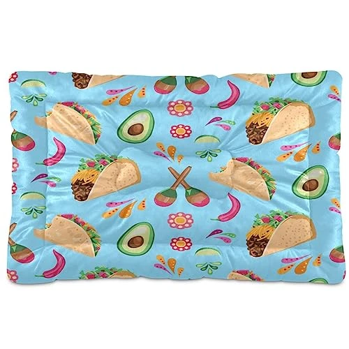Dog Bed Mat Soft Comfortable Anti-Slip Bottom Pet Mat Washable Cat Kennel Crate Pad For Small Medium Large Pets 24x36in Repeat Pattern Mexican Food 1 Dog Bed Mat Soft Comfortable Anti-Slip Bottom Pet Mat Washable Cat Kennel Crate Pad For Small Medium Large Pets 24x36in Repeat Pattern Mexican Food