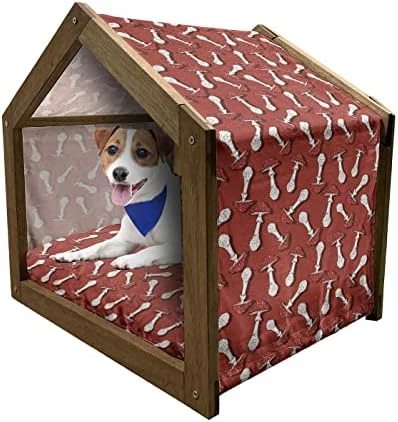Ambesonne Mushroom Wooden Pet House, Organic Food Porcini Mushroom With Vintage Grunge Display Harvest Farmland, Indoor & Outdoor Portable Dog Kennel With Pillow And Cover, Medium, Cocoa Brown Beige 15 Ambesonne Mushroom Wooden Pet House, Organic Food Porcini Mushroom With Vintage Grunge Display Harvest Farmland, Indoor & Outdoor Portable Dog Kennel With Pillow And Cover, Medium, Cocoa Brown Beige - Image 15
